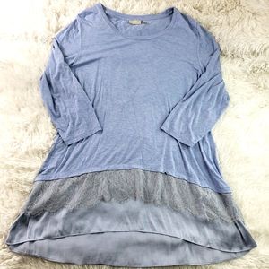 Logo by Lori Goldstein blue tunic shirt sz large